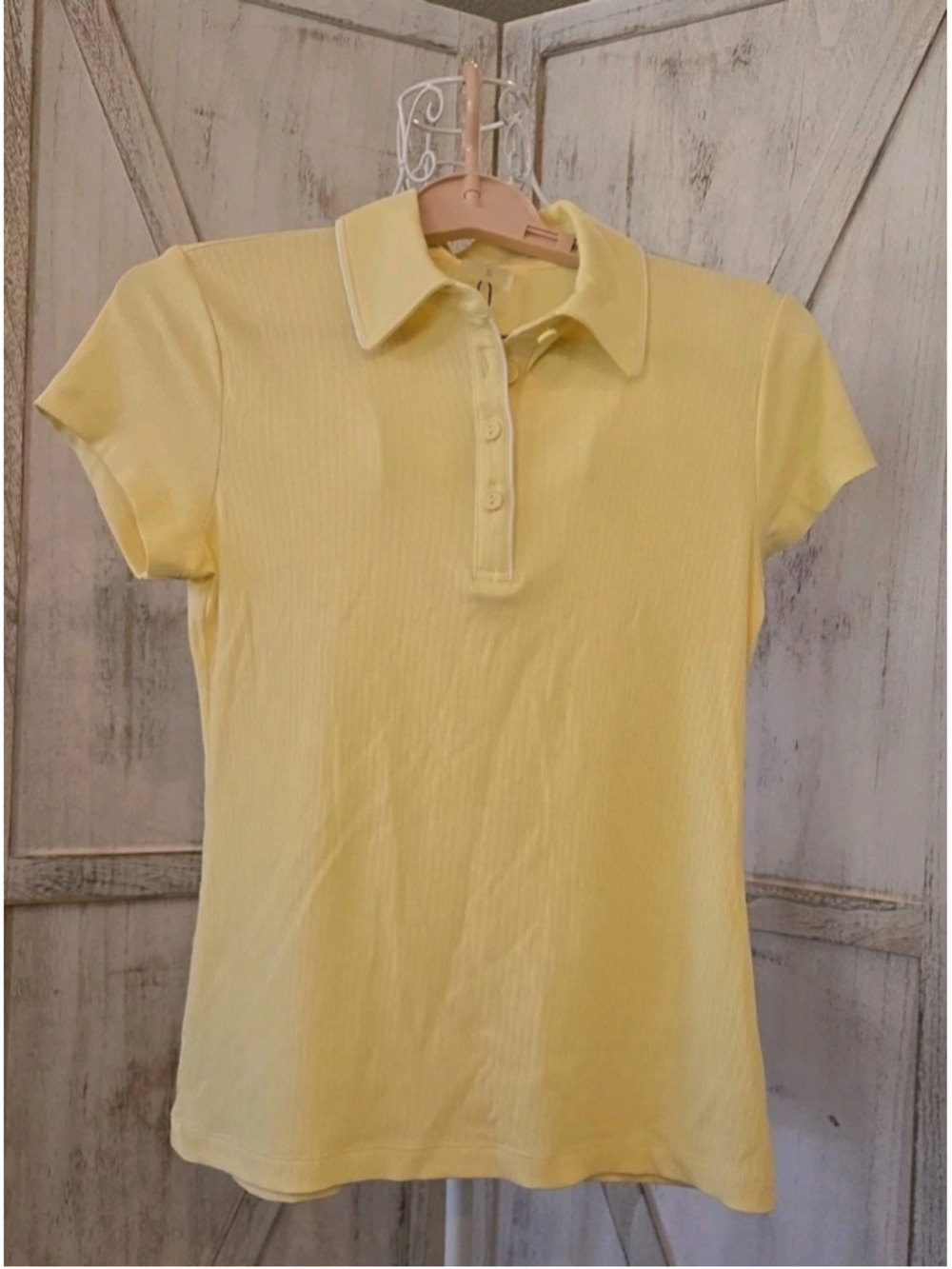 Calia Short Sleeve Top Women's Size Small Yellow NWOT Summer Lightweight (D-36)